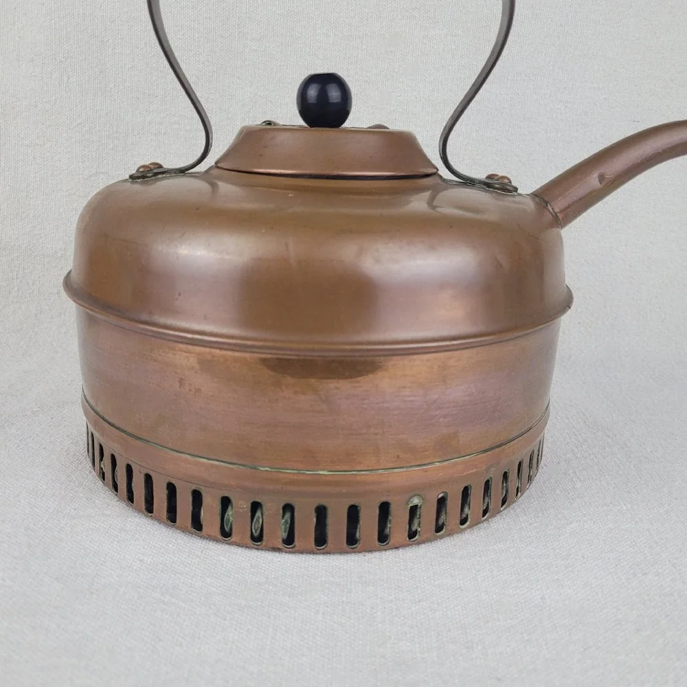Vintage Linaglow Heatmaster Copper Rapid Boil Tea Kettle Vented Base
